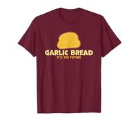 Garlic Bread It's The Future Funny Garlic Bread T-Shirt, Men, Burgundy, Large