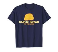 Garlic Bread It's The Future Funny Garlic Bread T-Shirt, Men, Navy Blue, Medium