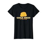 Garlic Bread It's The Future Funny Garlic Bread T-Shirt, Women, Black, 3X-Large