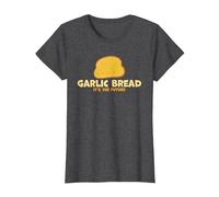 Garlic Bread It's The Future Funny Garlic Bread T-Shirt, Women, Dark Heather Grey, Medium