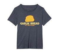 Garlic Bread It's The Future Funny Garlic Bread T-Shirt, Women's Plus, Heather Blue, 3X