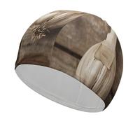 Garlic Cloves Photos Bathing Cap High Elasticity Swimming Caps Fit Both Long Hair Short Hair Comfortable Large Shower Cap for Drag Reduction and Hair Protection