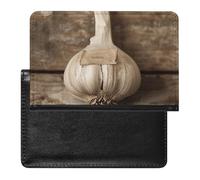 Garlic Cloves Photos Passport Holder Cover Secure Travel Wallet PU Leather Credit Cards Passport Organizer Bag for Women Men, white, One Size, Modern