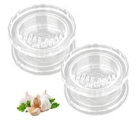 Garlic Crusher, 2PCS Rotary Garlic Twist Crusher Mincer,Transparent Plastic Garlic Mincer Tool, Garlic Crusher Presser Multifunctional Durable for Vegetables, Ginger,Herb,Nuts, Garlic