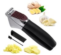Garlic Crusher Garlic Press Heavy Duty Garlic Mincer Ginger Presser Sturdy Kitchen Garlic Crusher with Ergonomic Handle, Garlic Slicer & Grinder Crush Garlic & Ginger Effortlessly