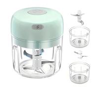 Garlic Crusher Press,Electric Automatic Garlic Peeler Cutter Stainless Steel Blades Easy to Clean Manual Food Processor Portable Tomato Dicer Kitchen Tool (Green)