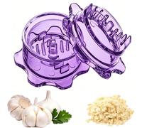 Garlic Crusher Twister Tool, Manual Garlic Press, Multi-Functional Mincer & Grinder for Garlic Onion Ginger Herbs Nuts, Compact Kitchen Gadget (Purple)