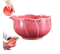 Garlic Grater Bowl with 5 Hole Sizes, Efficient Stripper for Salads Cooking Dressing, Drainage Port Included