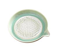 Garlic Grater, Handmade Gradient Glaze Ceramic Kitchen Tool, Ceramic Garlic Grater with Built-in Bowl and Plate, for Home Kitchen, Chocolate, Onion, Lemon, Fruit and Vegetable