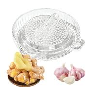 Garlic Grater Plate, 10x2cm Manual Handheld Rotating, Durable Embossed Ceramic Material, Grating Tool for Ginger and Sauce, Vegetable Rub Plate for Cheese and Chocolate Lemon Zest Vegetables