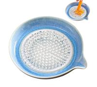 Garlic Grater Plate, 12cm Ceramic Garlic Ginger Grater Porcelain Ginger Grater Food Grinder for Ginger Garlic Onion Spices Wasabi Cheese