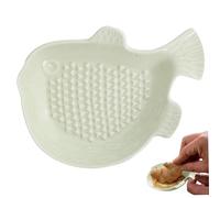 Garlic Grater Plate, Ginger Grater Tool Cute Ceramic Garlic Globefish Shaped Ginger Grinder 4.7x3.5'' Plate Easy to Clean Mincer for Onion Turmeric Apple