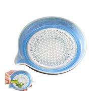 Garlic Grater Plate, Handmade Gradient Glaze Ceramic, Garlic Grater Decorative Chopper, For Onions, Citrus Fruit, Fruit Varieties, Pastes, Purees, Spices and for Home Kitchen