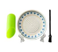 Garlic Grater Plate | Manual Ceramic Multi-Function Ginger with Brush | Garlic Grating Dish | for Baking Cooking Kitchen Strawberry Fruit Food Peel Ginger