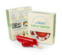 Garlic Grater Plate Set with Brush and Peeler. (#Ref 23). Handmade and Hand Painted in Cordoba, Spain. Dispatched from The UK. White with Green Rim, red Orange Circle and Daisy Chain Pattern.