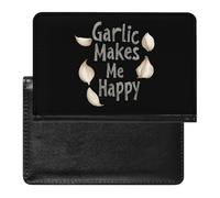 Garlic Makes Me Happy Trendy Passport Holder Credit Card Cover Travel Essentials Wallet