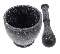 Garlic Masher with Pestle, Speckled Black and White Granite Style, 10cm Mortar and Pestle Set