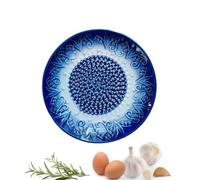 Garlic Plate Grater Embossed Kitchen Tool | Embossed ceramic face, manual grating, 12x12x2cm, multi-scene applicable, even shavings