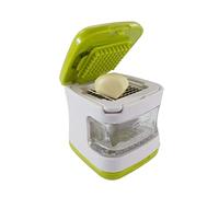 Garlic Press Crusher, Ginger Manual Garlic Press and Storage Container Convenient Dicing and Slicing Chopper No Mess, No Flying Cloves