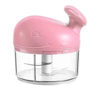 Garlic Press Crusher, Ginger Manual Garlic Puller,Handheld Chopper, Chili Crusher,Portable Pull String No Mess, No Flying Cloves(Pink)
