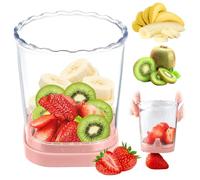 Garlic Press, Fruit Slicer Cup,Strawberry Slicer,Banana Slicer,Grape Press Cutter,Egg Slicers,Detachable Fruit Cutter Slicer with Push Plate,Creative Strawberry Slicer Kitchen Gadget (pink)