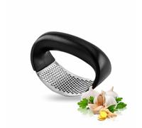 Garlic Press Garlic Crusher Garlic Smasher Quality Stainless Steel with Sleek Black Handel Garlic Maker Designed for Easy Use and Kitchen Time Saving