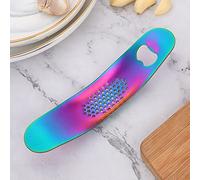 Garlic Press Garlic Crusher Premium Food Grade Stainless Steel Garlic Stainless Steel Garlic Rocker Ergonomic Handle with Bottle Opener Kitchen Aid Easy to Clean (Rainbow)