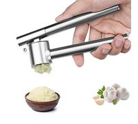 Garlic Press Garlic Mincer & Crusher Stainless Steel Garlic Press Set for Kitchen with Brush & Peeler, Kitchen for Garlic, Garlic Presser Easy to Clean Easy Squeeze Rust Proof (Small A - Single)