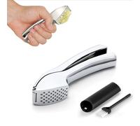 Garlic Press - Heavy-Duty Garlic Crusher & Mincer, Easy-Squeeze Design, Rustproof & Dishwasher Safe