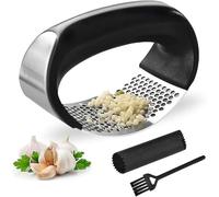 Garlic Press Mincer Ginger Crusher Peeler Squeezer Stainless Steel Garlic Presser Chopper Professional Food Prep Grade Dishwasher Safe Easy to Clean (3Pcs Garlic Presser Set)