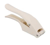 Garlic Press Multipurpose 2 in 1 Efficient Easy to Operate Ergonomic Handle Kitchen GarlicMincer Tool for Garlic Cloves, Ginger Chunks, Chili Peppers, Nuts. Red (White)