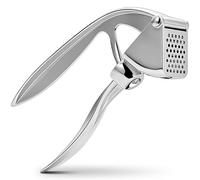 Garlic Press, Premium Kitchen Metal Garlic Crusher Masher Tool, Rust Proof & Dishwasher Safe, Heavy Duty Professional Manual Garlic Mincer with Ergonomic Handle, Easy to Squeeze and Clean -Silver