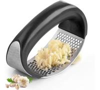 Garlic Press, Professional Garlic Juicer,Manual Garlic Juicer In Stainless Steel, 2024 Kitchen Heavy Duty Mill Garlic Press Set Rocker (1, Black)