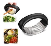 Garlic Press, Rocker Crusher Masher, Portable Manual High Performance Garlic Mincer, Garlic Chopper for Household Kitchen Appliances (Black)