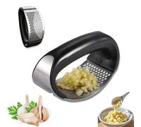 Garlic Press Rocker - Stainless Steel Garlic Crusher Press for Effortless Mincing - Easy to Use & Clean Garlic Press Crusher - Must-Have Kitchen Gadget 2025 - Multi-Functional Manual Garlic Chopper