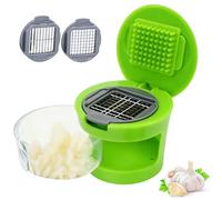 Garlic Press Rocker Stainless Steel, Garlic Mincer Tool with Garlic Peeler Tube, Sturdy Garlic Crusher Garlic Presser with Ergonomic Handle, Garlic Slicer & Grinder Extracts More Garlic Paste