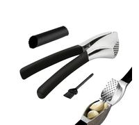 Garlic Press Set,Household Utensils Easy to Use - Stainless Steel Crusher Tool for Garlic | For Salad Soup Cooking Restaurant Cafeteria Grill Camping