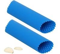 Garlic Press - Silicone Garlic Peeler - Easy Roller Garlic Peeling Tube -Silicone Tool - Peels Garlic Cloves in Seconds Without Smell from Hands - Skin Roller - Colour Blue
