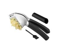 Garlic Press | Smooth Pressure Function with Silicone Peeler, Stainless Steel Tool for Crushing Garlic - for Cafeteria, Picnic, Restaurant, Barbecue, Camping, Salad, Soup