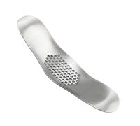 Garlic Press Stainless Steel Curved Manual Rocker Tool, Multi-Function for Creative Cloves, 18.5cm x 5.5cm, Easy to Use for Cooking and Kitchen Gadget