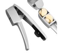 Garlic Press Stainless Steel, Garlic Press - 2 in 1 Garlic Smasher Press,Professional Laptop Compression Tool, Manual Kitchen Gadgets for Home Cooks