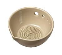 Garlic Shredder Bowl, Multi Function, 7x7x4cm, Handmade Ginger Grater Bowl, Garlic Grater Plate, Ergonomic Hand-Fitting Grip, for Salad Serving Grating Lemon Zest
