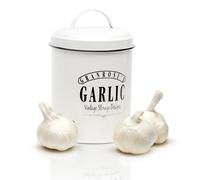 Garlic Storage Container Retro Steel plate 12 x 18 cm (ØxH) Stainless steel