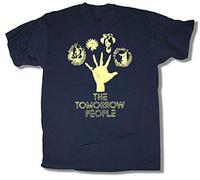 Garlic The Tomorrow People T Shirt - Retro Mens Tv T-Shirt Chocky Sci-Fi Navy Blue