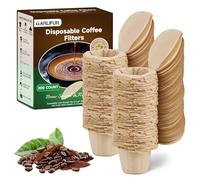 GARLIFUR Disposable Coffee Filters Paper with Lid for Brewers Single Serve 1.0 and 2.0 Reusable K Cup Pods, Natural (200 Count)