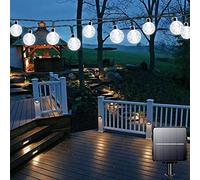 Garlocht Solar Garden Lights Outdoor Waterproof, 50LED 7M/24Ft Solar Fairy Lights, Crystal Ball Lights with 8 Modes, Decorative Lighting for Home, Yard,Patio, Party, Wedding,Christmas (Cool White)