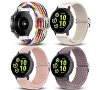 Garmcool 20mm Nylon Watch Strap Compatible with Garmin Vivoactive 5/6/3/Forerunner 55 Straps, Adjustable Replacement Sport Bands for Women Men/Official Rainbow, Starlight, Sandy Pink, Smoky Purple