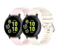 Garmcool 20mm Watch Straps Compatible with Garmin Vivoactive 6/5/3 Strap, Compatible with Garmin VivoMove Trend/Sport/Style Watch Band Pink Lvory Adjustable Replacement Straps