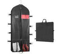 Garment Bag, 152 x 60 cm, Suit Bag for Travel, Storage, Clothes Cover, Foldable Garment Bags with Zip, Long Garment Bag with Adjustable Carry Handle, for Dresses, Coats, Evening Dresses
