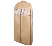 Garment Bag For Hanging Clothes, Breathable new three-dimensional coat fur clothing, dust cover extended down jacket mink dust bag coat cover hanging type for home use (Khaki M)